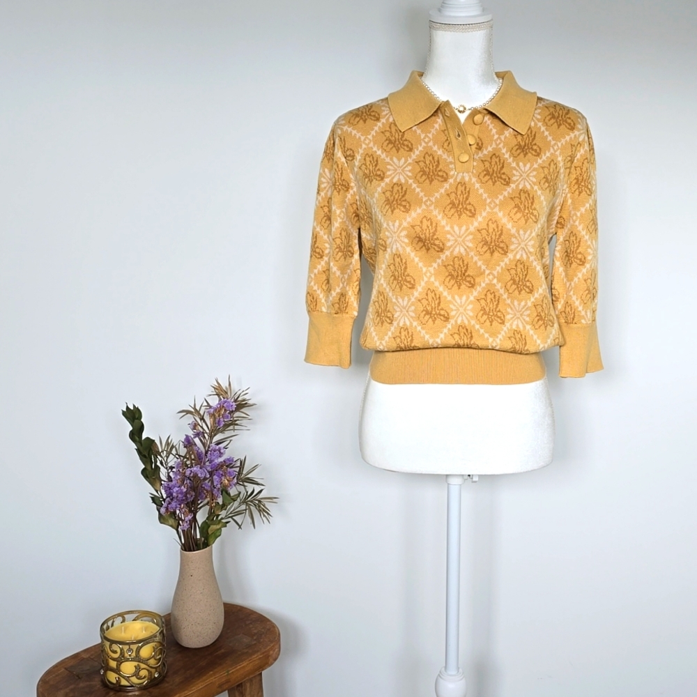 Simple Retro Floral Sweater